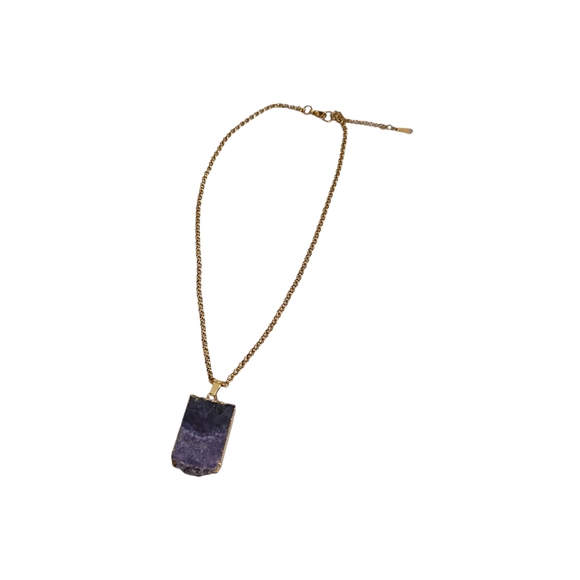 NWT - Amethyst And Gold Pendant Necklace - Picture 5 of 10